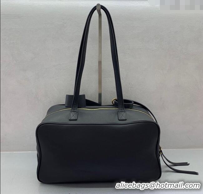 Grade Design Balenciaga Carrie Bowling Bag Medium in calfskin 26078 Black aged-gold hardware 2025