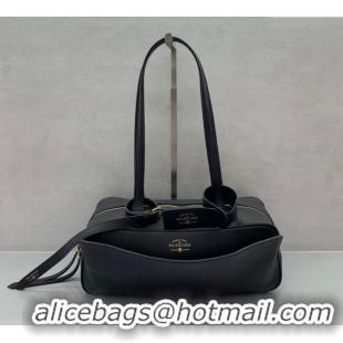 Low Cost Balenciaga Carrie Bowling Bag Small in Black calfskin 26079 aged-gold hardware 2025