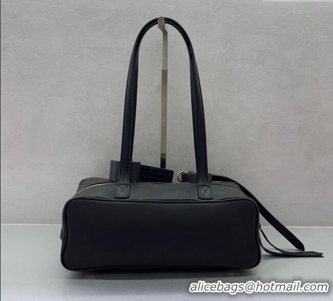 Low Cost Balenciaga Carrie Bowling Bag Small in Black calfskin 26079 aged-gold hardware 2025