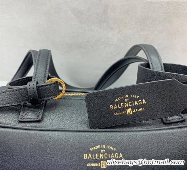 Low Cost Balenciaga Carrie Bowling Bag Small in Black calfskin 26079 aged-gold hardware 2025
