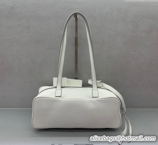 Grade Design Balenciaga Carrie Bowling Bag Small in calfskin 26079 White aged-silver hardware 2025