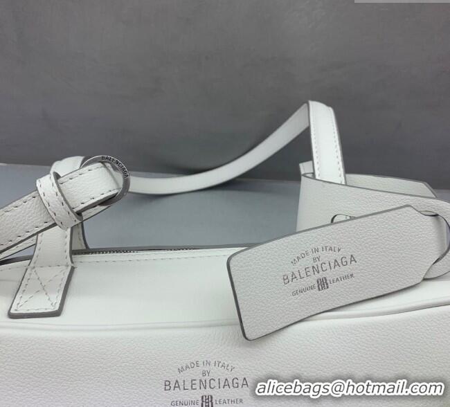 Grade Design Balenciaga Carrie Bowling Bag Small in calfskin 26079 White aged-silver hardware 2025