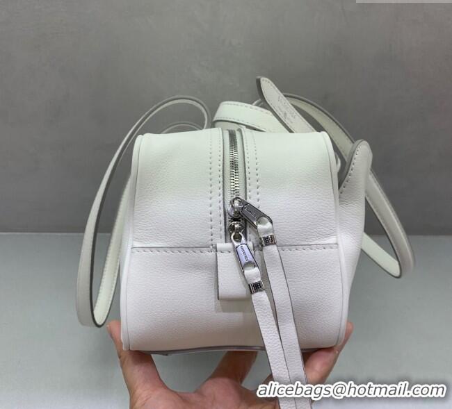 Grade Design Balenciaga Carrie Bowling Bag Small in calfskin 26079 White aged-silver hardware 2025