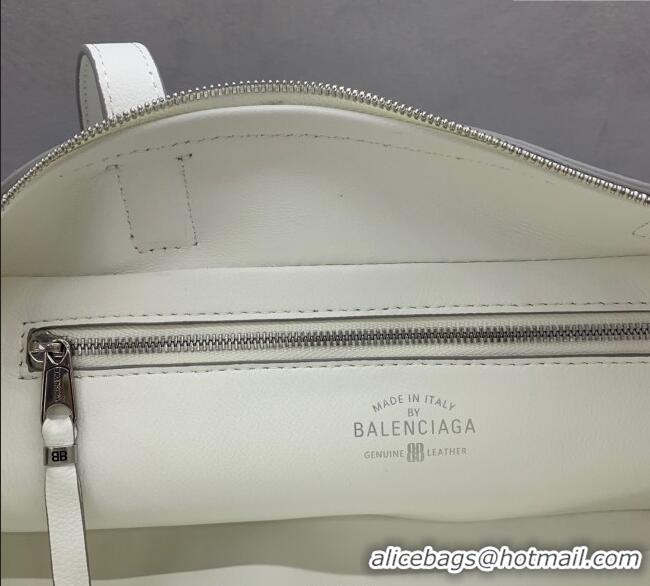 Grade Design Balenciaga Carrie Bowling Bag Small in calfskin 26079 White aged-silver hardware 2025
