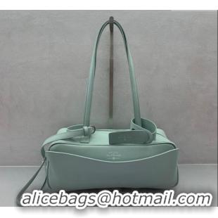 Promotional Balenciaga Carrie Bowling Bag Small in calfskin 26079 Green aged-silver hardware 2025