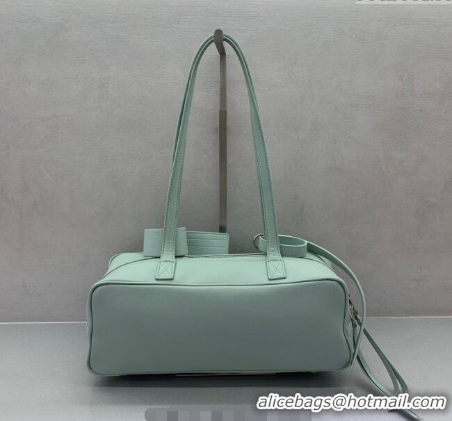 Promotional Balenciaga Carrie Bowling Bag Small in calfskin 26079 Green aged-silver hardware 2025