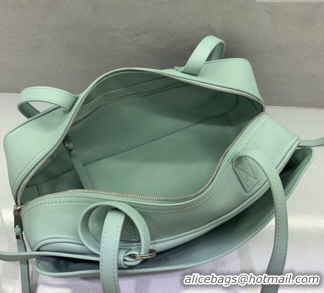 Promotional Balenciaga Carrie Bowling Bag Small in calfskin 26079 Green aged-silver hardware 2025