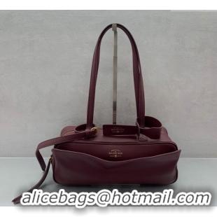 Top Quality Balenciaga Carrie Bowling Bag Small in calfskin 26079 Burgundy aged-gold hardware 2025