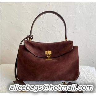 Grade Quality Balenciaga Rodeo Small Handbag in Suede and Leather 78972 Brown 2025