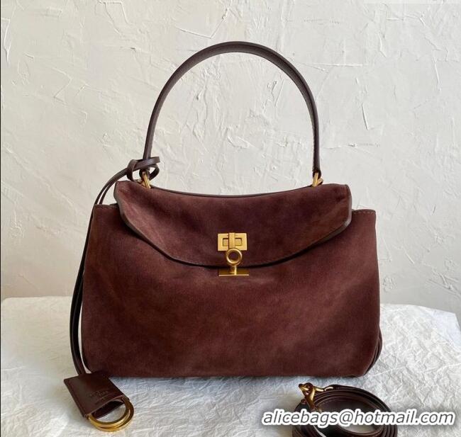 Grade Quality Balenciaga Rodeo Small Handbag in Suede and Leather 78972 Brown 2025