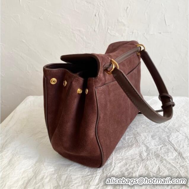 Grade Quality Balenciaga Rodeo Small Handbag in Suede and Leather 78972 Brown 2025