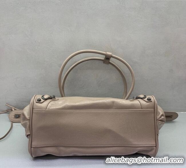 Top Grade Balenciaga Le City Bag East West in Lambskin Leather 0926 Sesame Beige 2025