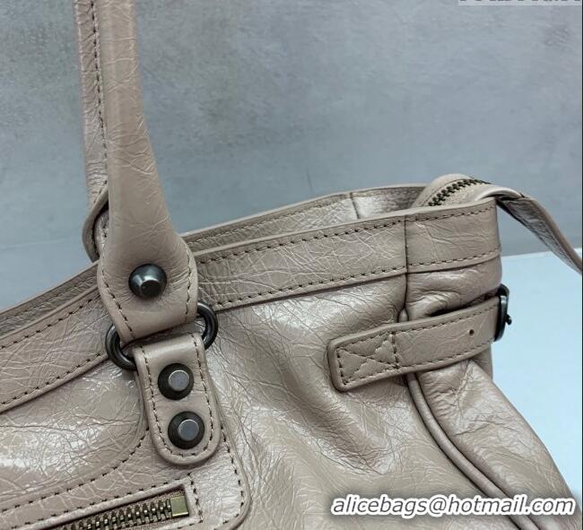 Top Grade Balenciaga Le City Bag East West in Lambskin Leather 0926 Sesame Beige 2025