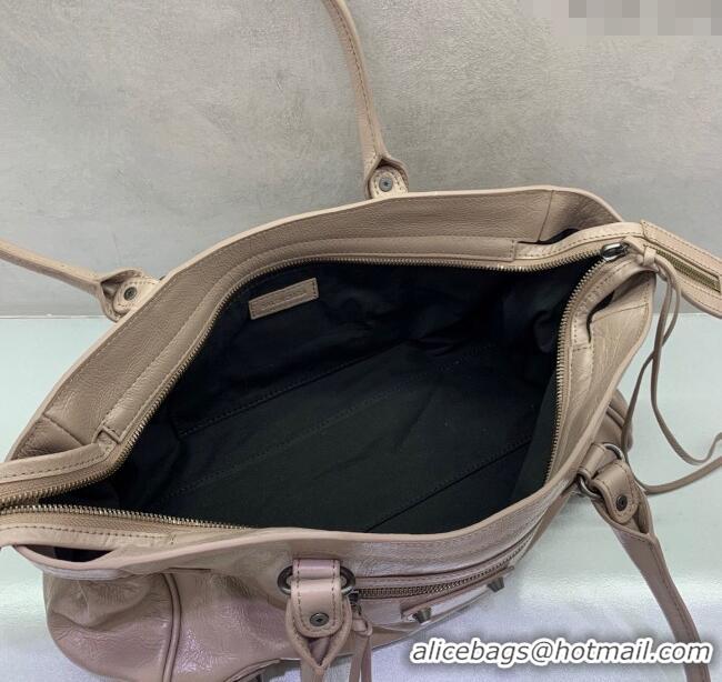 Top Grade Balenciaga Le City Bag East West in Lambskin Leather 0926 Sesame Beige 2025