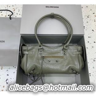 Most Popular Balenciaga Le City Bag East West in Lambskin Leather 0926 Army Green 2025