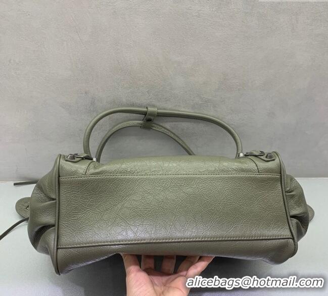 Most Popular Balenciaga Le City Bag East West in Lambskin Leather 0926 Army Green 2025