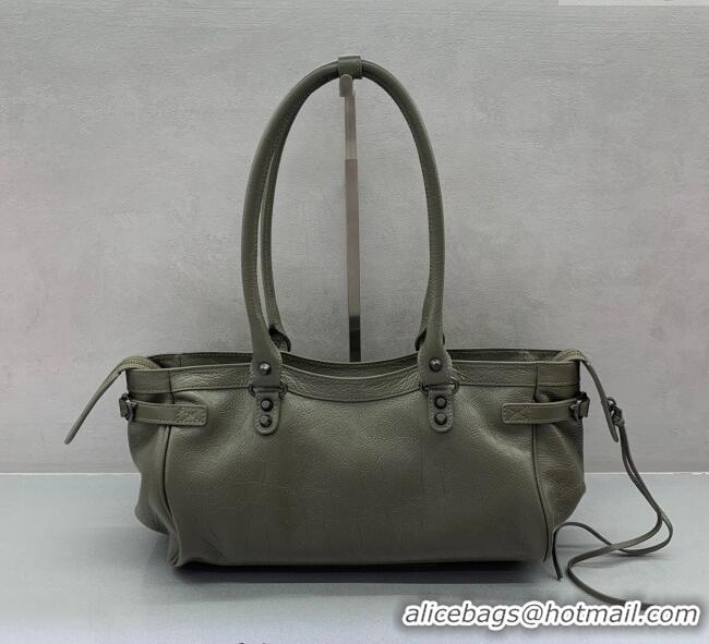 Most Popular Balenciaga Le City Bag East West in Lambskin Leather 0926 Army Green 2025