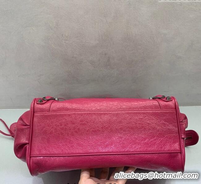 Pretty Style Balenciaga Le City Bag East West in Lambskin Leather 0926 Framboise Red 2025