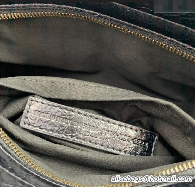 Luxury Cheap Balenciaga Le City Bag East West in Lambskin Leather 0926 Black 2025