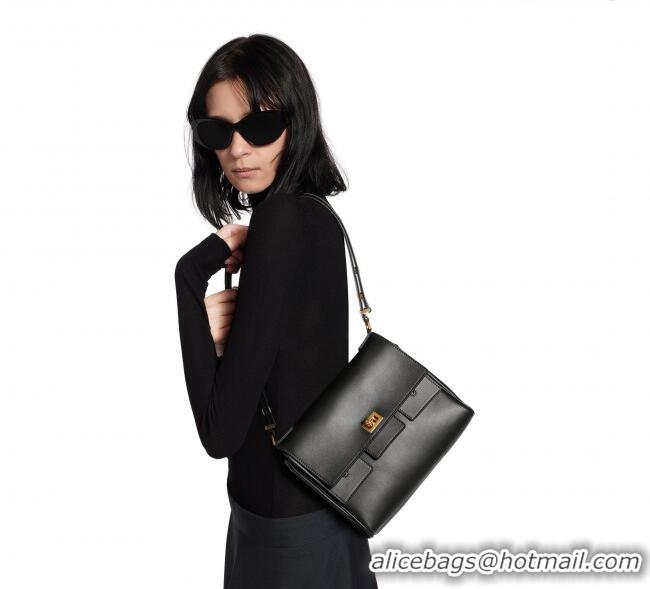 Famous Brand Balenciaga Bel Air Flap Bag XS in smooth calfskin 0926 Black/Aged Gold 2025