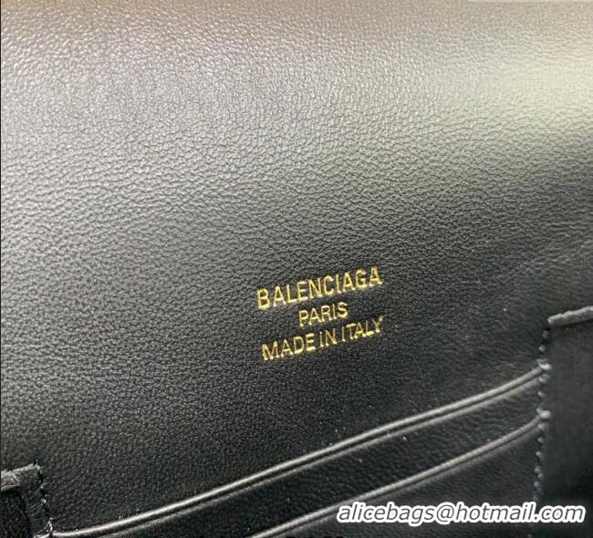 Famous Brand Balenciaga Bel Air Flap Bag XS in smooth calfskin 0926 Black/Aged Gold 2025