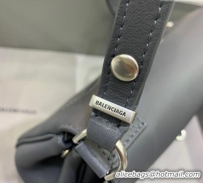 Market Sells Balenciaga Bel Air Flap Bag XS in smooth calfskin 0926 Grey/Aged Silver 2025