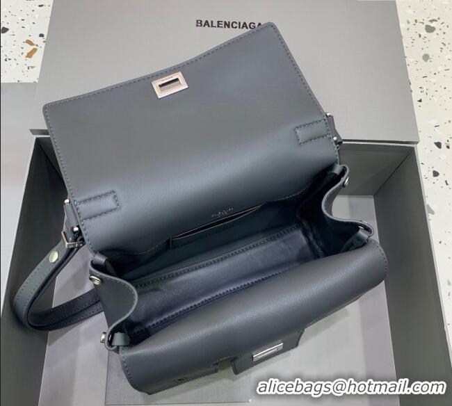 Market Sells Balenciaga Bel Air Flap Bag XS in smooth calfskin 0926 Grey/Aged Silver 2025