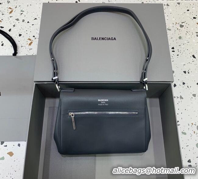 Market Sells Balenciaga Bel Air Flap Bag XS in smooth calfskin 0926 Grey/Aged Silver 2025