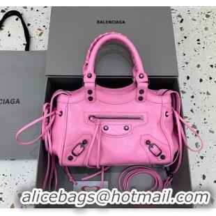 Best Price Balenciaga Le City Top Handle Bowling Bag in Lambskin Leather 0926 Pink 2025