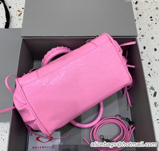 Best Price Balenciaga Le City Top Handle Bowling Bag in Lambskin Leather 0926 Pink 2025