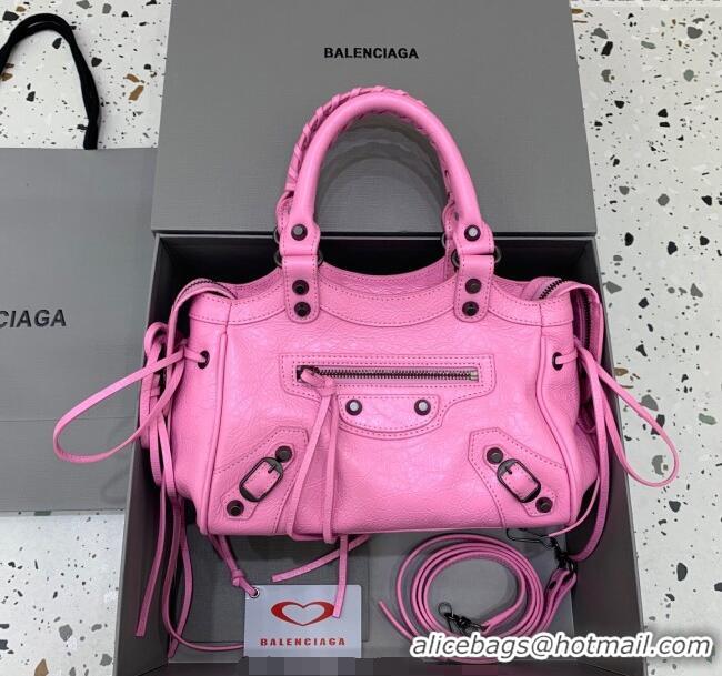Best Price Balenciaga Le City Top Handle Bowling Bag in Lambskin Leather 0926 Pink 2025