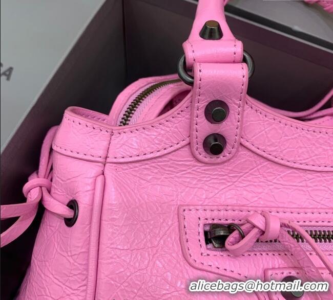 Best Price Balenciaga Le City Top Handle Bowling Bag in Lambskin Leather 0926 Pink 2025