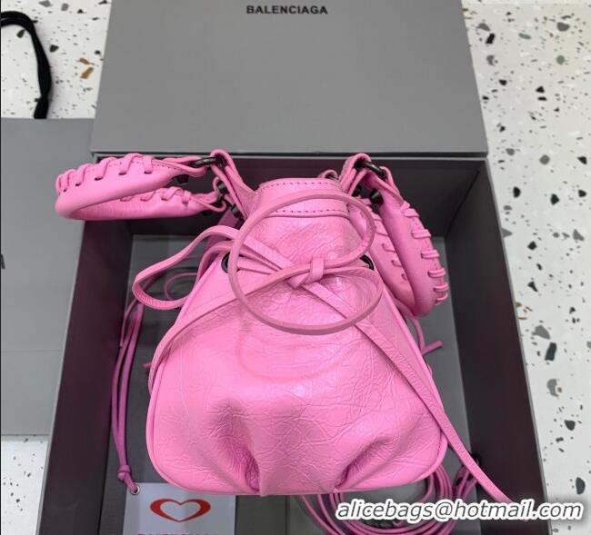 Best Price Balenciaga Le City Top Handle Bowling Bag in Lambskin Leather 0926 Pink 2025