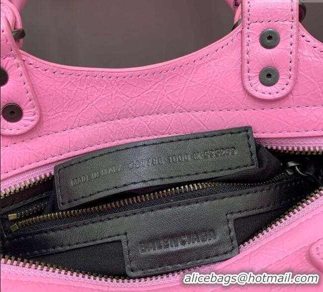 Best Price Balenciaga Le City Top Handle Bowling Bag in Lambskin Leather 0926 Pink 2025