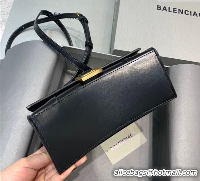 Buy Fashionable Balenciaga Hourglass Mini Top Handle Bag in Smooth Calfskin 26078 Black/Gold 2025