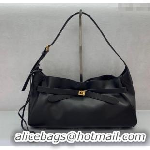 Well Crafted Balenciaga Bel Air Medium Shoulder Bag in smooth calfskin 26082 black aged-gold hardware 2025