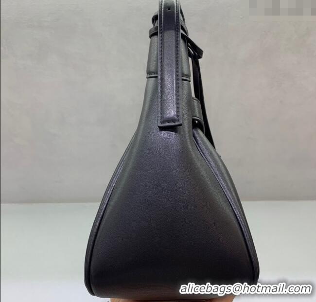 Well Crafted Balenciaga Bel Air Medium Shoulder Bag in smooth calfskin 26082 black aged-gold hardware 2025