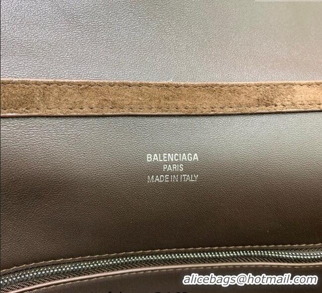 Super Quality Balenciaga Rodeo Large Handbag in suede With aged-silver hardware 78972 Dark Coffee Brown 2025