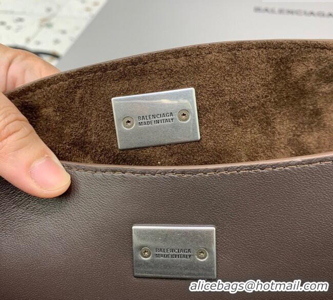 Super Quality Balenciaga Rodeo Medium Handbag in suede With aged-silver hardware 78972 Dark Coffee Brown 2025