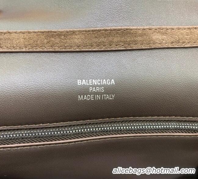 Best Price Balenciaga Rodeo Small Handbag in suede With aged-silver hardware 78972 Dark Coffee Brown 2025