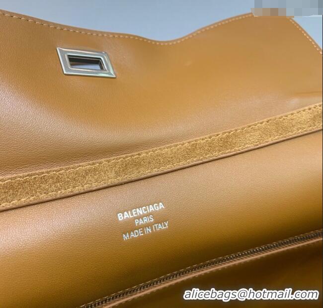 Trendy Design Balenciaga Rodeo Medium Handbag in suede With aged-silver hardware 78972 Camel Brown 2025