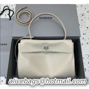 Grade Quality Balenciaga Rodeo Medium Handbag in smooth calfskin 78972 Beige aged-silver hardware 2025