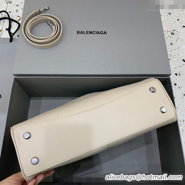 Grade Quality Balenciaga Rodeo Medium Handbag in smooth calfskin 78972 Beige aged-silver hardware 2025