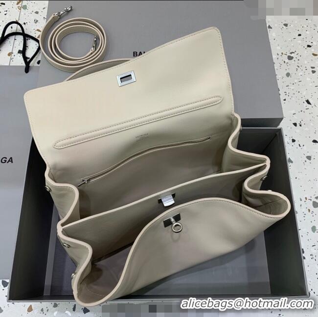 Grade Quality Balenciaga Rodeo Medium Handbag in smooth calfskin 78972 Beige aged-silver hardware 2025