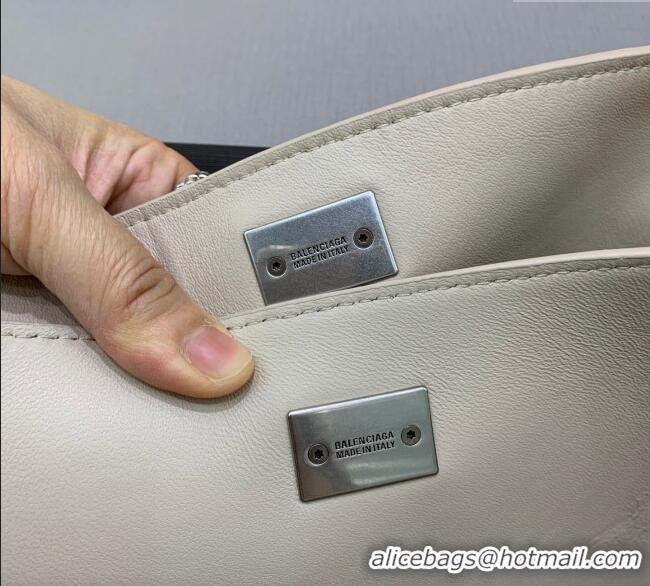 Grade Quality Balenciaga Rodeo Medium Handbag in smooth calfskin 78972 Beige aged-silver hardware 2025