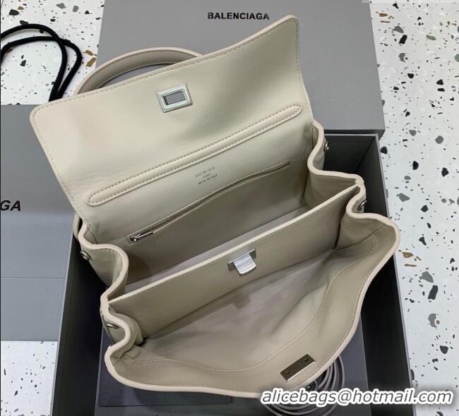Big Discount Balenciaga Rodeo Small Handbag in smooth calfskin 78972 Beige aged-silver hardware 2025