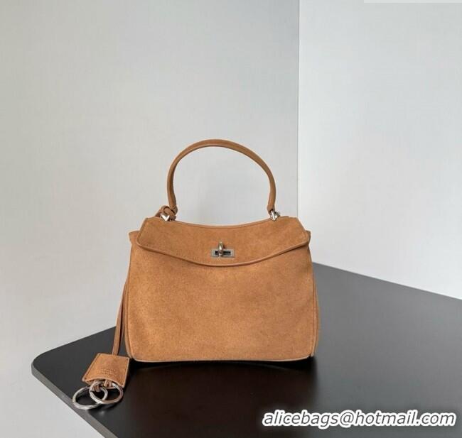 Grade Design Balenciaga Rodeo Mini Handbag in suede 78972 light brown aged-silver hardware 2025