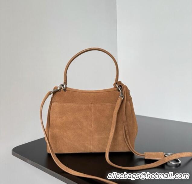 Grade Design Balenciaga Rodeo Mini Handbag in suede 78972 light brown aged-silver hardware 2025