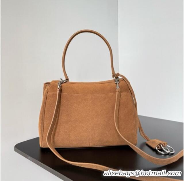 Buy Discount Balenciaga Rodeo Small Handbag in suede 78972 light brown aged-silver hardware 2025