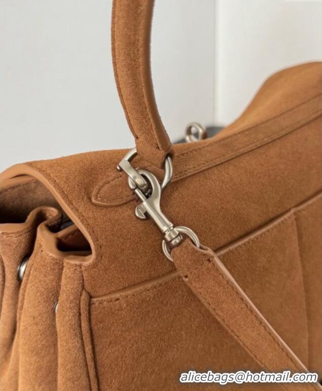 Buy Discount Balenciaga Rodeo Small Handbag in suede 78972 light brown aged-silver hardware 2025
